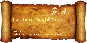 Perlberg Adolár névjegykártya